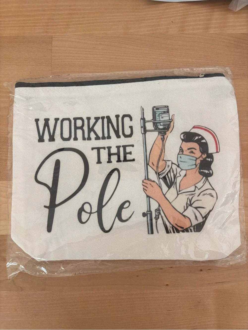 Working the Pole Nurse Cosmetic Bag - White